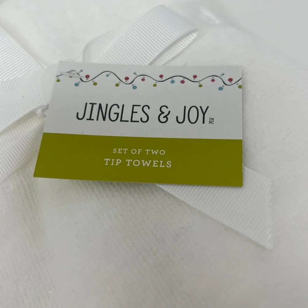Jingles & Joy Set of 2 Tip Towels Holiday Christmas Dachshund Dog Embroidered